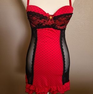 Jessica Simpson Red & Black Nightie